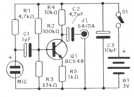    Figura 1 – Diagrama completo do pré-amplificador
