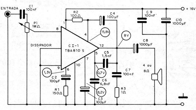    Figura 1 – Diagrama do amplificador
