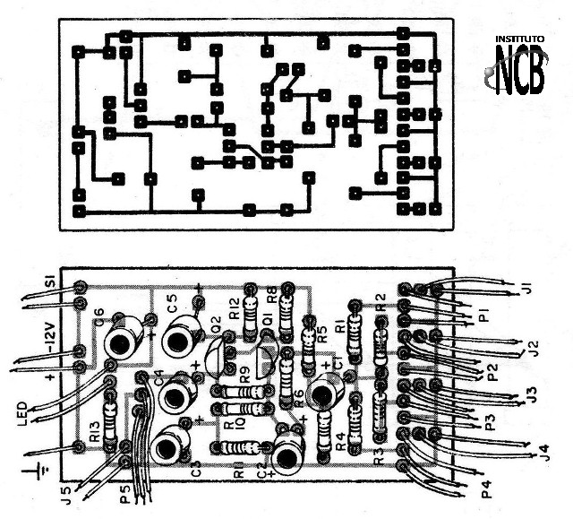    Figura 7 - Placa de circuito impresso para a montagem
