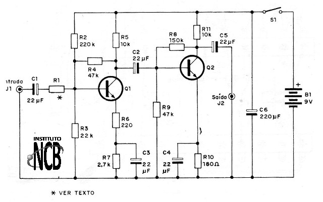 Figura 4 – Circuito completo do pré-amplificador
