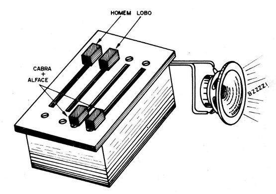 Figura 2 – O aparelho montado e a situação de alarme

