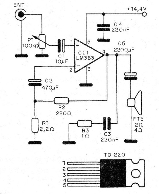    Figura 1 – Diagrama completo do amplificador
