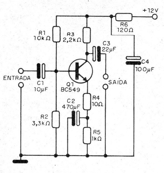    Figura 1 – Diagrama do pré-amplificador
