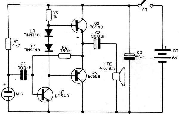    Figura 3 – Diagrama completo do amplificador
