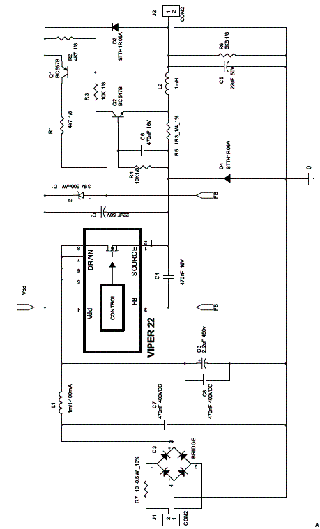 Figura 1 - Diagrama completo do driver de LEDs de 3 W. 