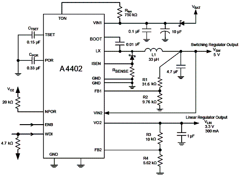 Figura 7 - Circuito de aplicação do A4402 da Allegro Microsystems 