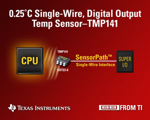 Sensor de Temperatura da Texas Instruments com interfaceamento direto com CPU 