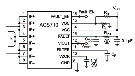 Figura 5 - Sensor de corrente com o ACS710.

