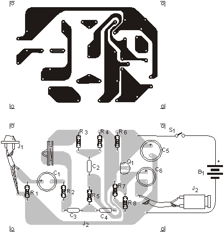 Placa de circuito impresso do filtro de ronco (60 Hz).
