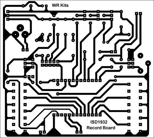 Figura 7: Lay-out ISD1932 Record Board, trilhas do circuito impresso.
