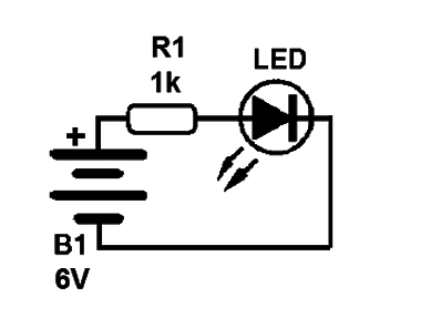   Figura 7 – Circuito para acender um LED
