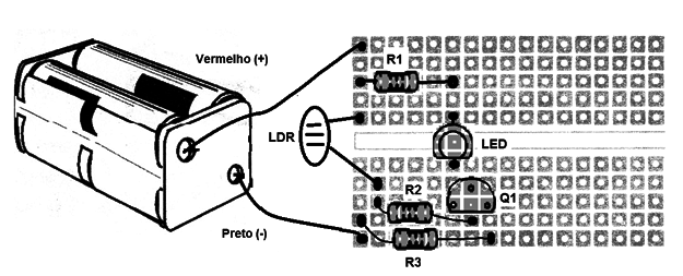    Figura 15 – Montagem em matriz de contatos
