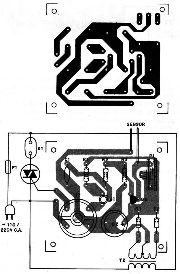    Figura 4 – Placa para o circuito da figura 3
