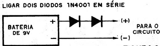 Figura 3 – Usando diodos para reduzir a tensão 
