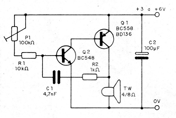 Figura 3 – Emissor transistorizado de ultrassons

