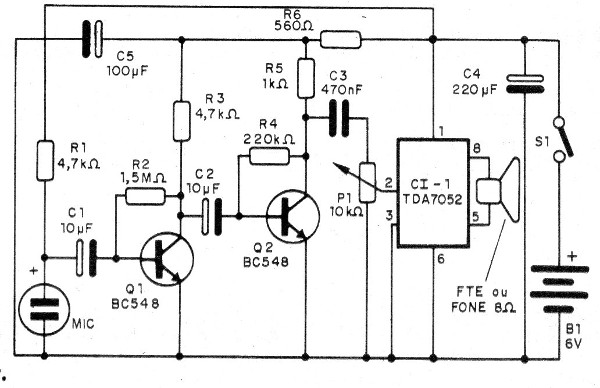    Figura 3 – Diagrama do aparelho para ouvir através das paredes
