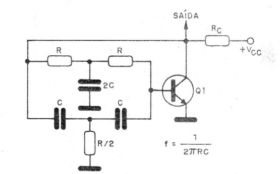    Figura 2 – O oscilador de duplo T
