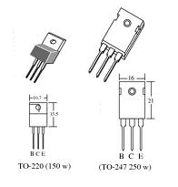 Figura 6 – Invólucros comuns para transistores plásticos de potência
Figura 6 – Invólucros comuns para transistores plásticos de potência