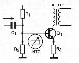 Figura 23 – Usando um NTC para compensar as características de temperatura de um transistor
Figura 23 – Usando um NTC para compensar as características de temperatura de um transistor