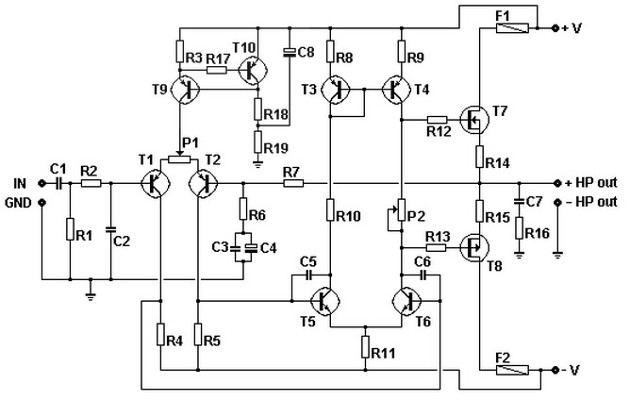 Figura 21 – Amplificador de áudio com MOSFET
Figura 21 – Amplificador de áudio com MOSFET