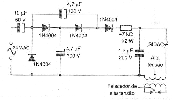 Figura 33 – Acendedor de gás com SIDAC
Figura 33 – Acendedor de gás com SIDAC