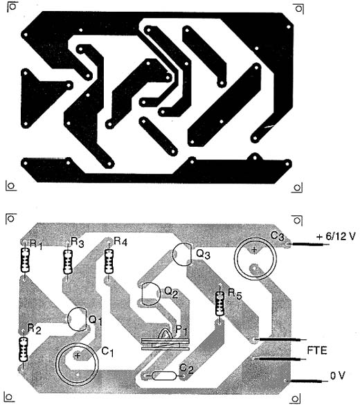Placa de circuito impresso do projeto com PUT