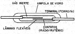 Estrutura de um reed switch. 