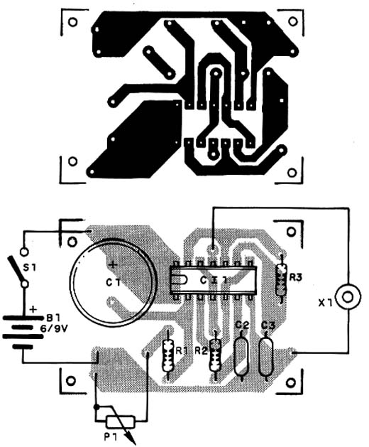 Placa de circuito impresso do temporizador. 