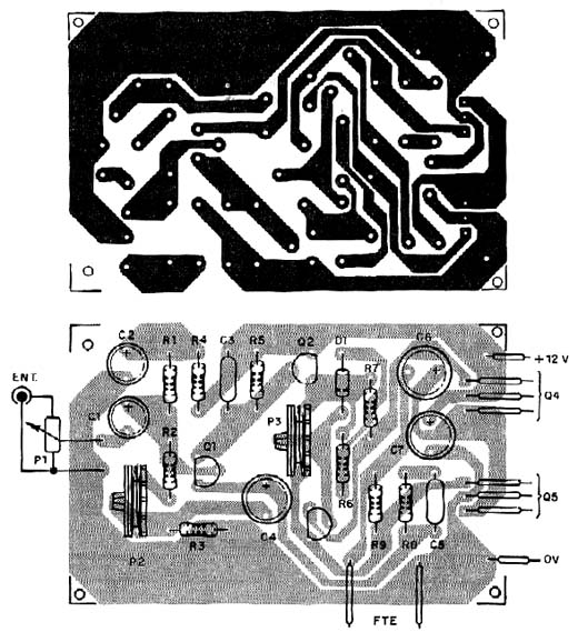 Placa de circuito impresso do projeto 2. 