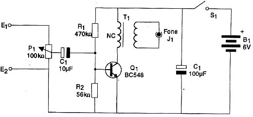 Diagrama do amplificador reforçador para fones. 