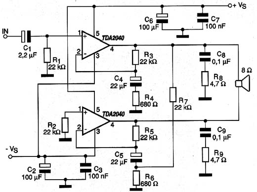 Diagrama completo do amplificador. 