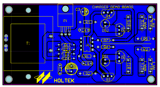 Figura 3 - Legenda: Placa de circuito impresso para o carregador. 