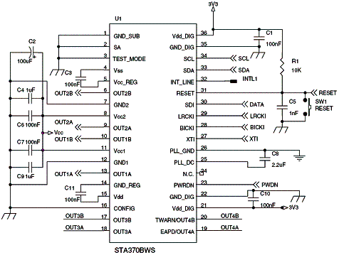 Circuito básico do amplificador. 