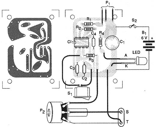 Montagem do injetor em placa de circuito impresso. 