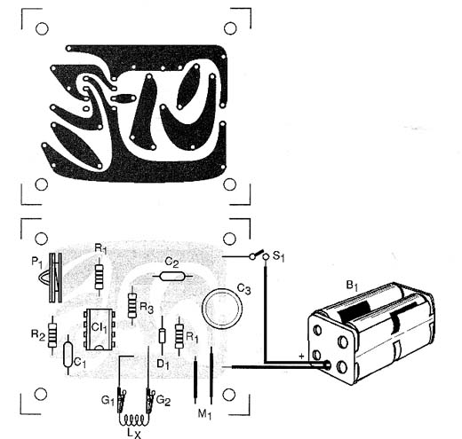 Montagem com base numa placa de circuito impresso. 