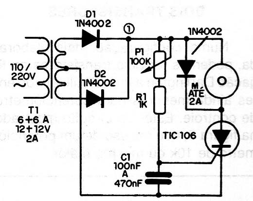 Figura 12 – Controle pulsante com SCR
