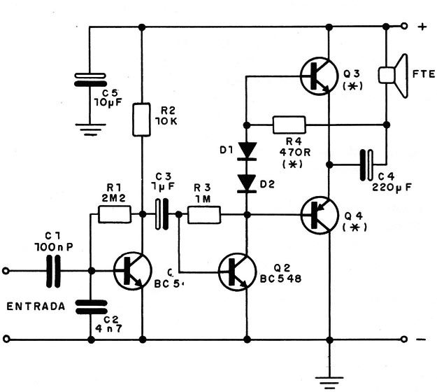 Figura 1 – Diagrama do micro-amplificador
