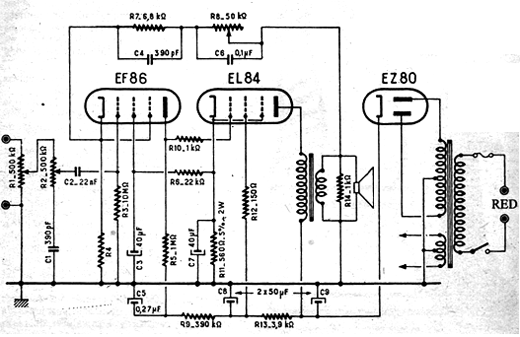  Diagrama completo do amplificador de 3 W.