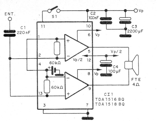 Figura 1 – Diagrama do amplificador
Figura 1 – Diagrama do amplificador