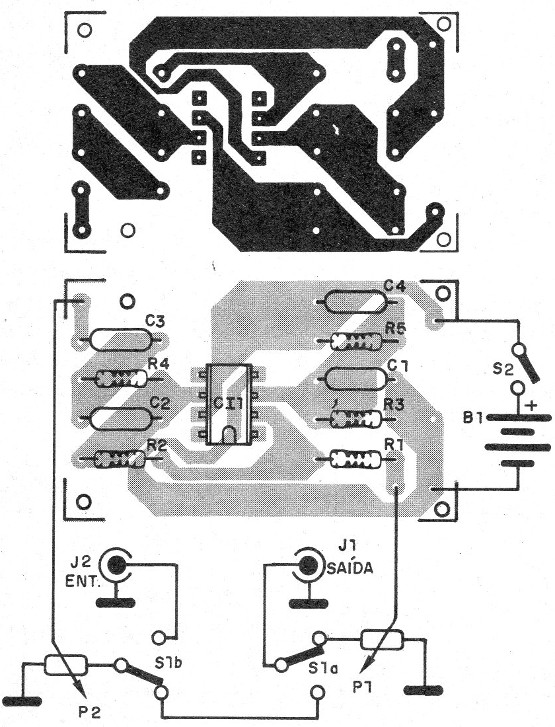 Figura 3 – Placa de circuito impresso para a montagem
Figura 3 – Placa de circuito impresso para a montagem