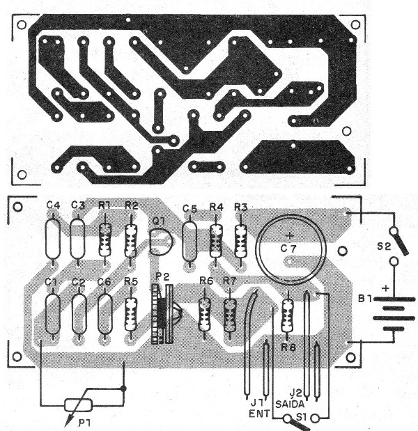 Figura 2 – Placa de circuito impresso para a montagem
Figura 2 – Placa de circuito impresso para a montagem