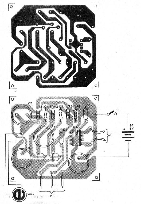 Figura 4 – Placa para o TDA7052
Figura 4 – Placa para o TDA7052