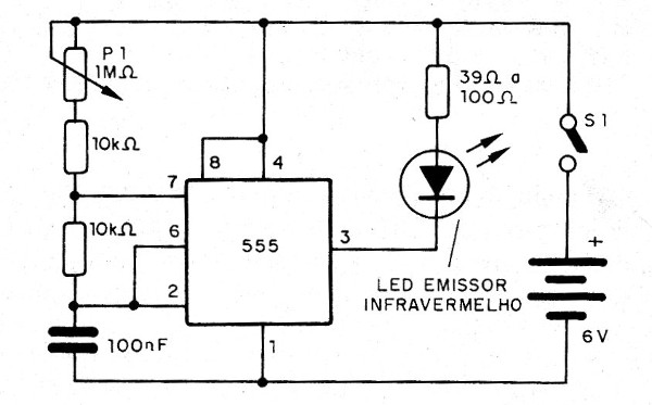    Figura 6 – Um transmissor infravermelho de teste
