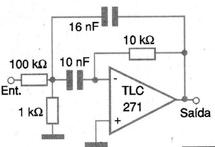 Figura 5 – Filtro de 1 kHz com fator Q menor que o anterior
Figura 5 – Filtro de 1 kHz com fator Q menor que o anterior