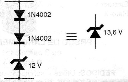 Fig. 1 - Obtendo zeners de tensões diferentes
Fig. 1 - Obtendo zeners de tensões diferentes