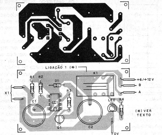 Figura 3 – Placa de circuito impresso para a montagem
Figura 3 – Placa de circuito impresso para a montagem