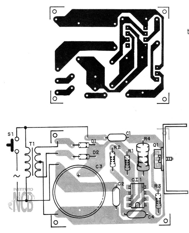 Figura 5 – Placa de circuito impresso para a montagem
Figura 5 – Placa de circuito impresso para a montagem