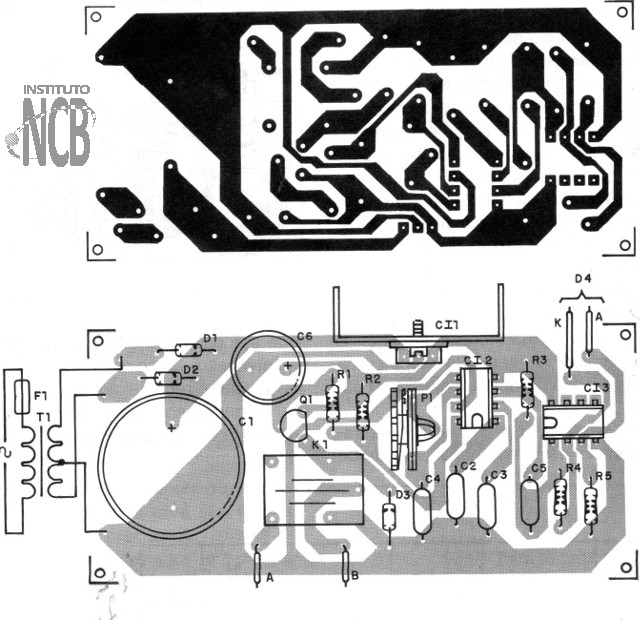 Figura 13 – Placa de circuito impresso para a montagem
Figura 13 – Placa de circuito impresso para a montagem