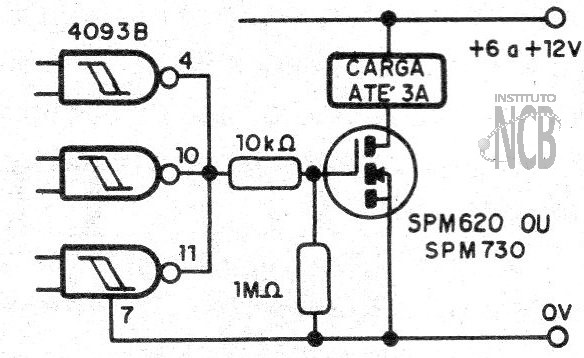 Figura 3 – Usando um MOSFET de potência
Figura 3 – Usando um MOSFET de potência