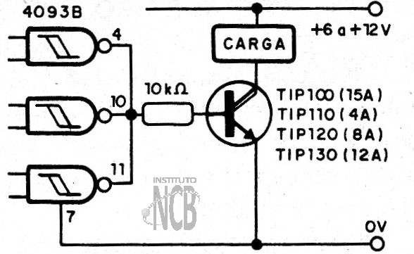 Figura 4 – Circuito com Darlington de potência
Figura 4 – Circuito com Darlington de potência